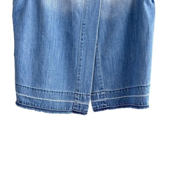 Cloth & Stone Sz L High Low Sleeveless Button Up Blouse Tencel Chambray Blue - Picture 9 of 11